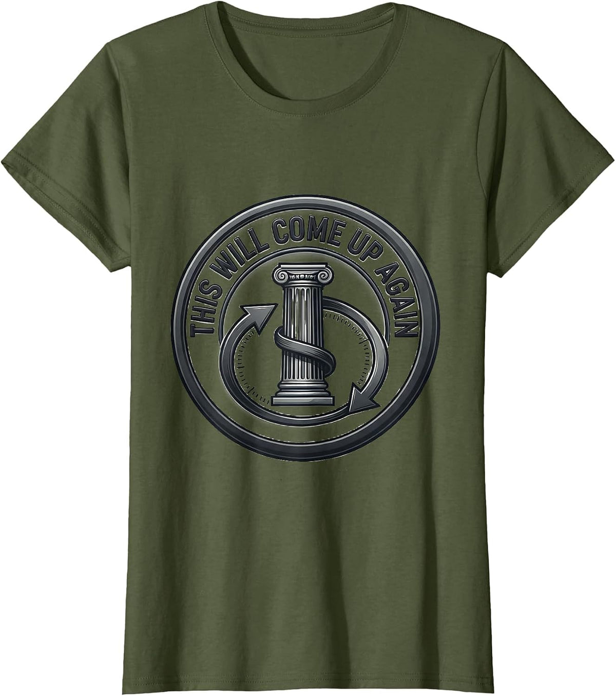 Women's This Will Come Up Again Funny History Teacher Academic Humor T-Shirt - Olive Green