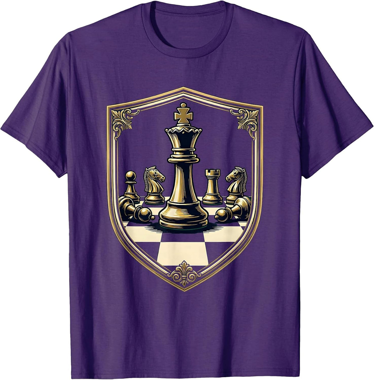 Chess King Last One Standing Graphic Design T-Shirt - Purple