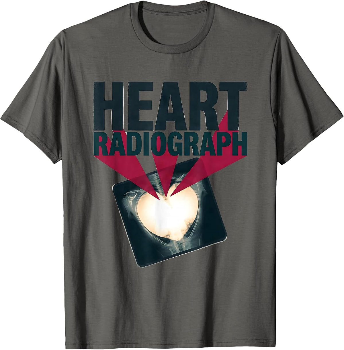 Heart Radiograph Funny Radiology Tech Valentine Skeleton T-Shirt - Asphalt Grey