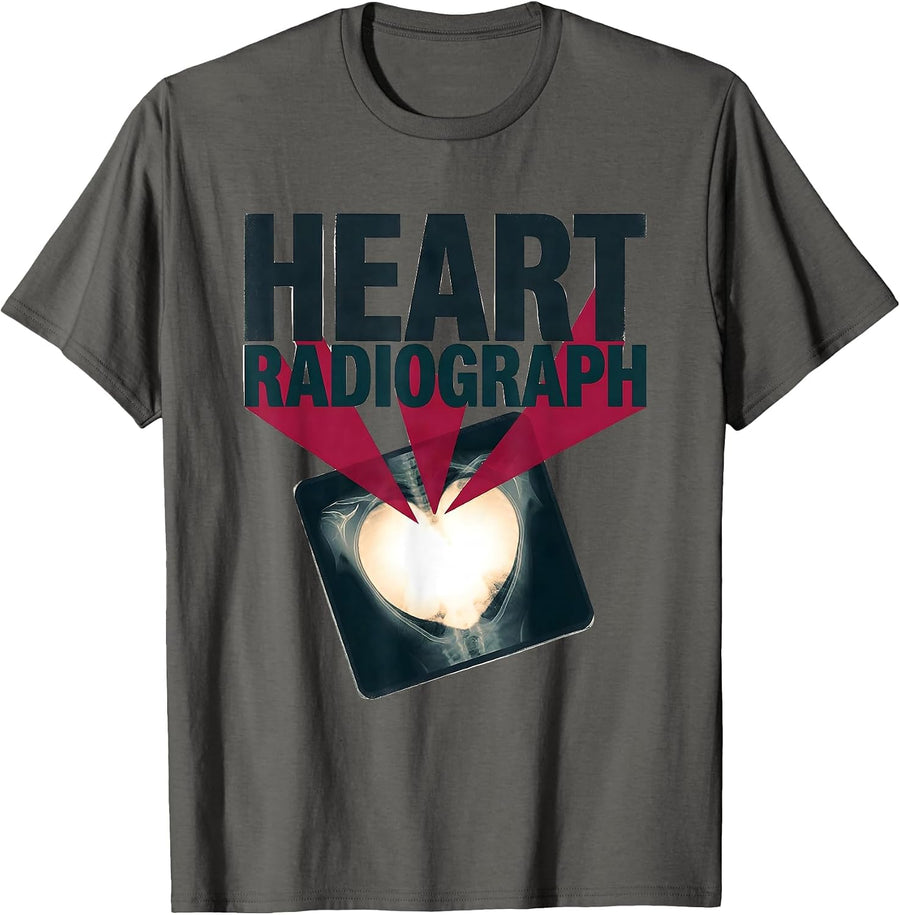 Heart Radiograph Funny Radiology Tech Valentine Skeleton T-Shirt - Asphalt Grey