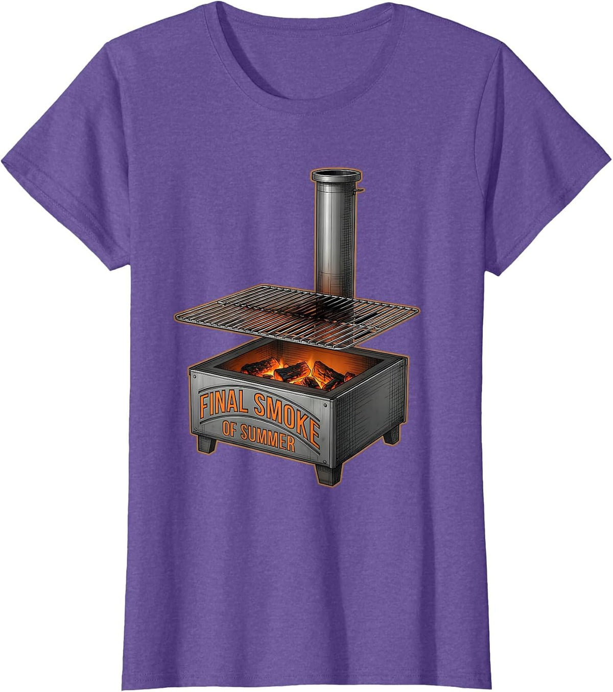 Final Smoke Of Summer Funny BBQ Dad Grill Master T-Shirt - Purple Heather