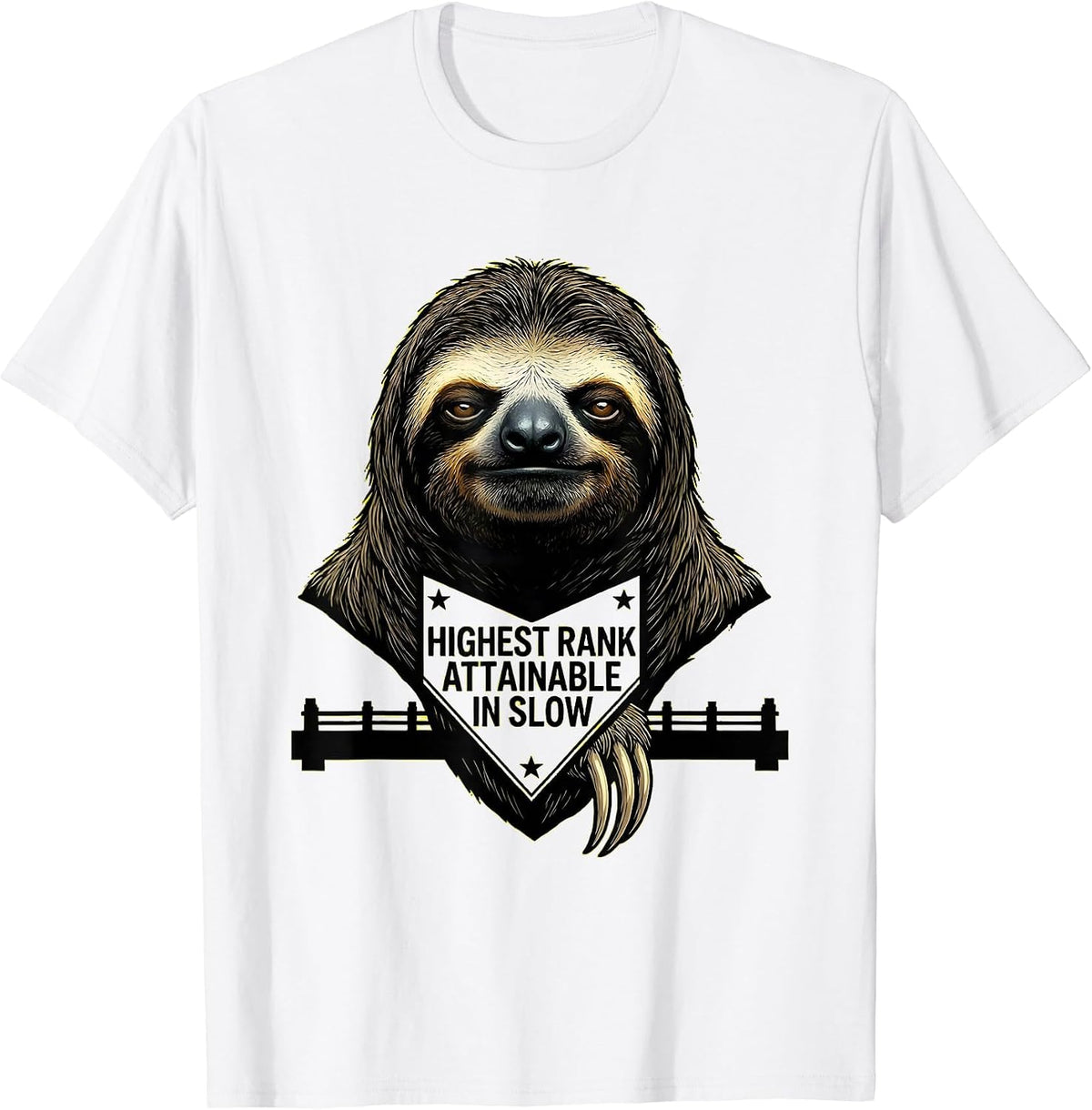Men's Highest Rank Attainable In Slow Funny Sloth Lover Humor Gift T-Shirt - White