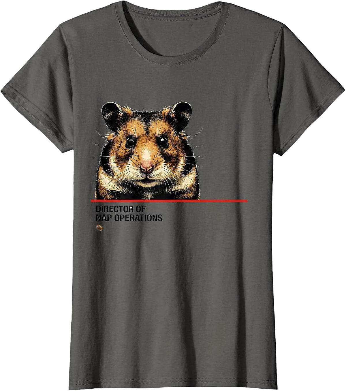 Women's Director Of Nap Operations Funny Hamster Lover Meme Humor T-Shirt - Asphalt Grey