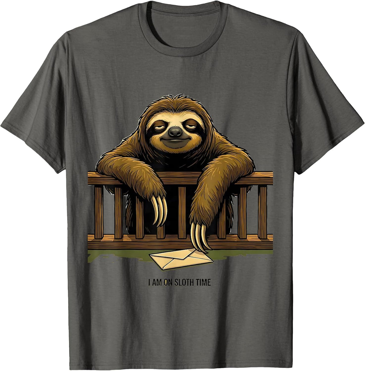 Men's I Am On Sloth Time Funny Sloth Lover Animal Humor Gift T-Shirt - Asphalt Grey