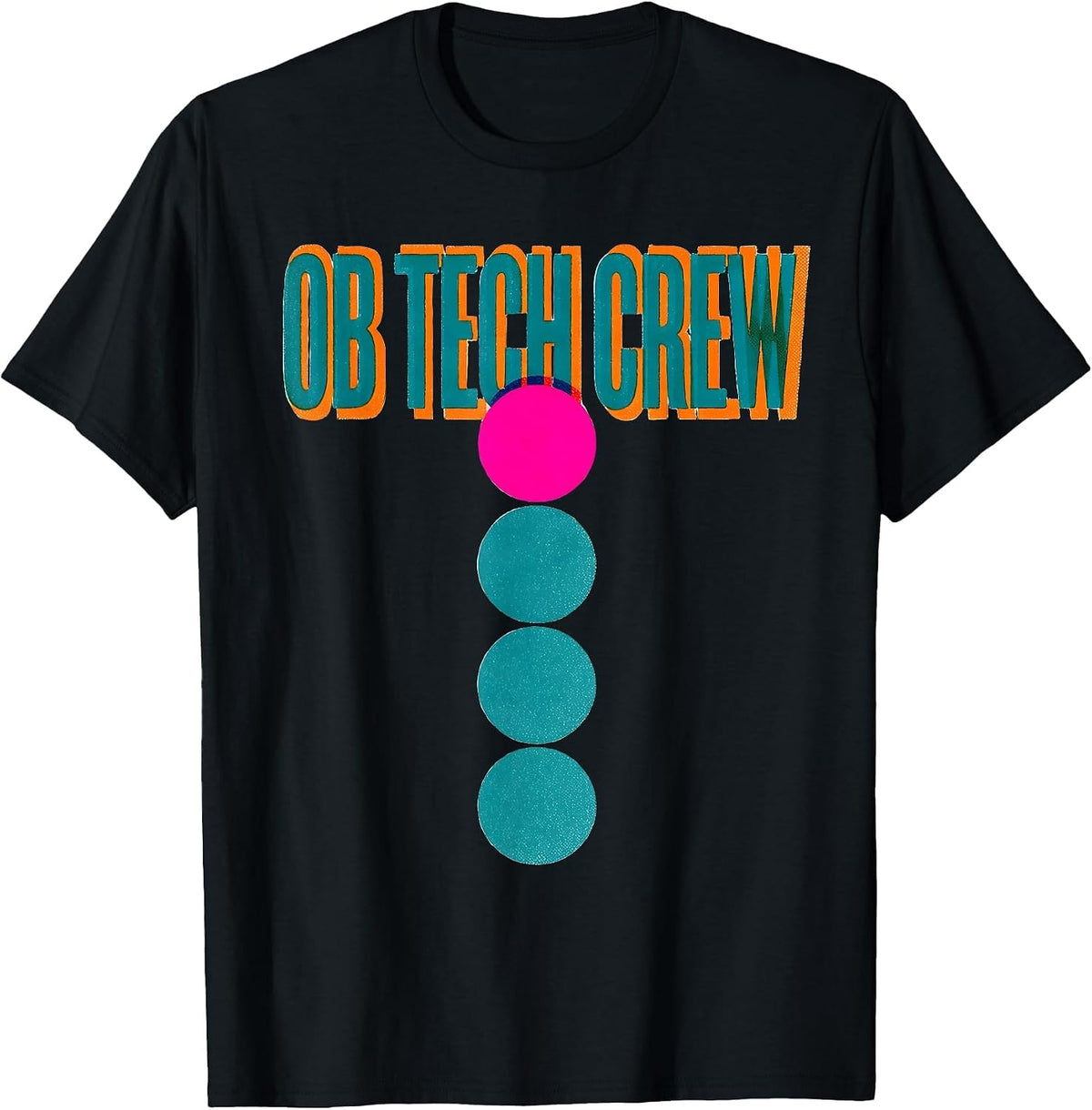 Men's OB Tech Crew Risograph OB GYN Squad Nurse Tech Humor T-Shirt - Black