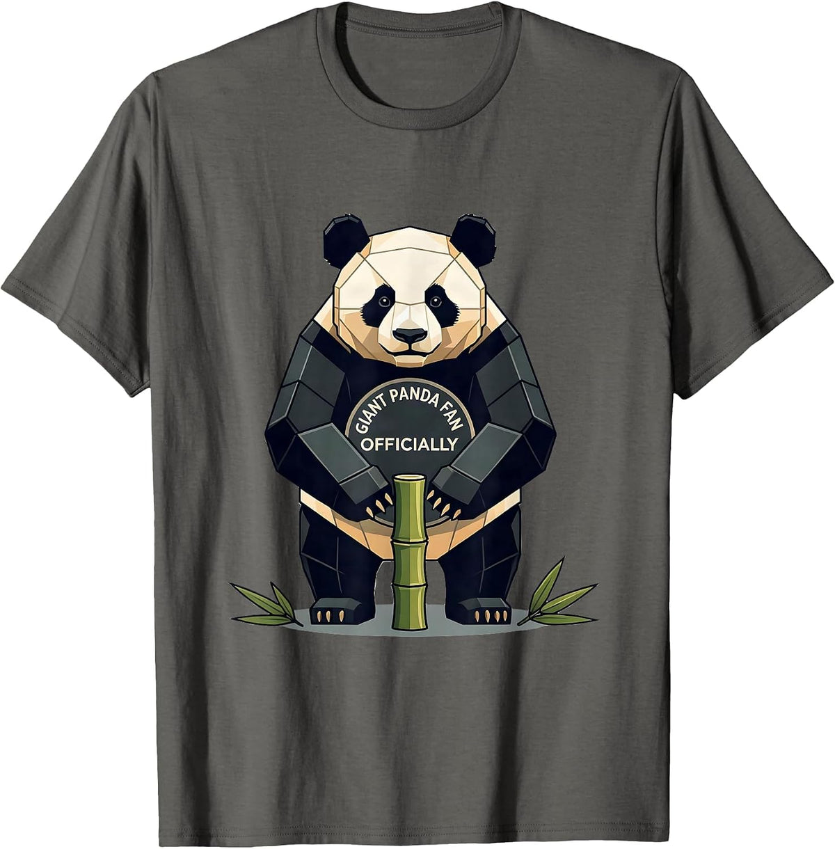 Giant Panda Fan Officially Cute Panda Lover Humor T-Shirt - Asphalt Grey