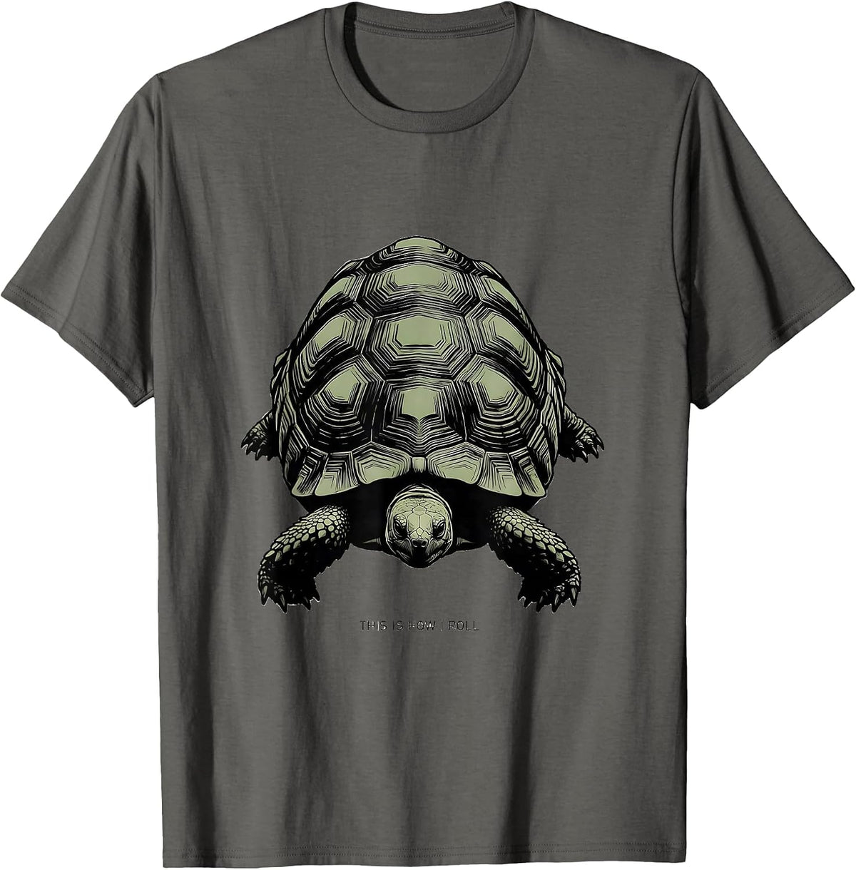 This Is How I Roll Funny Tortoise Pet Lover Humor T-Shirt - Asphalt Grey