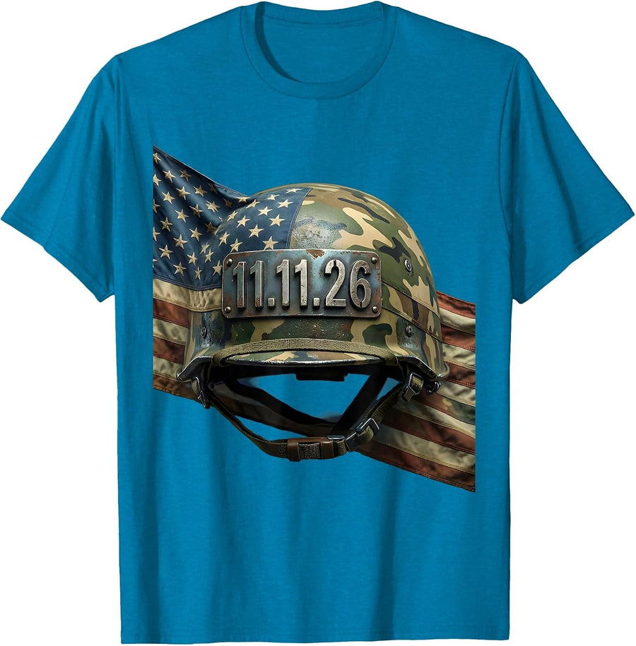 11.11.26 Vintage Military Patriotic Veteran Gift T-Shirt - Sapphire Blue