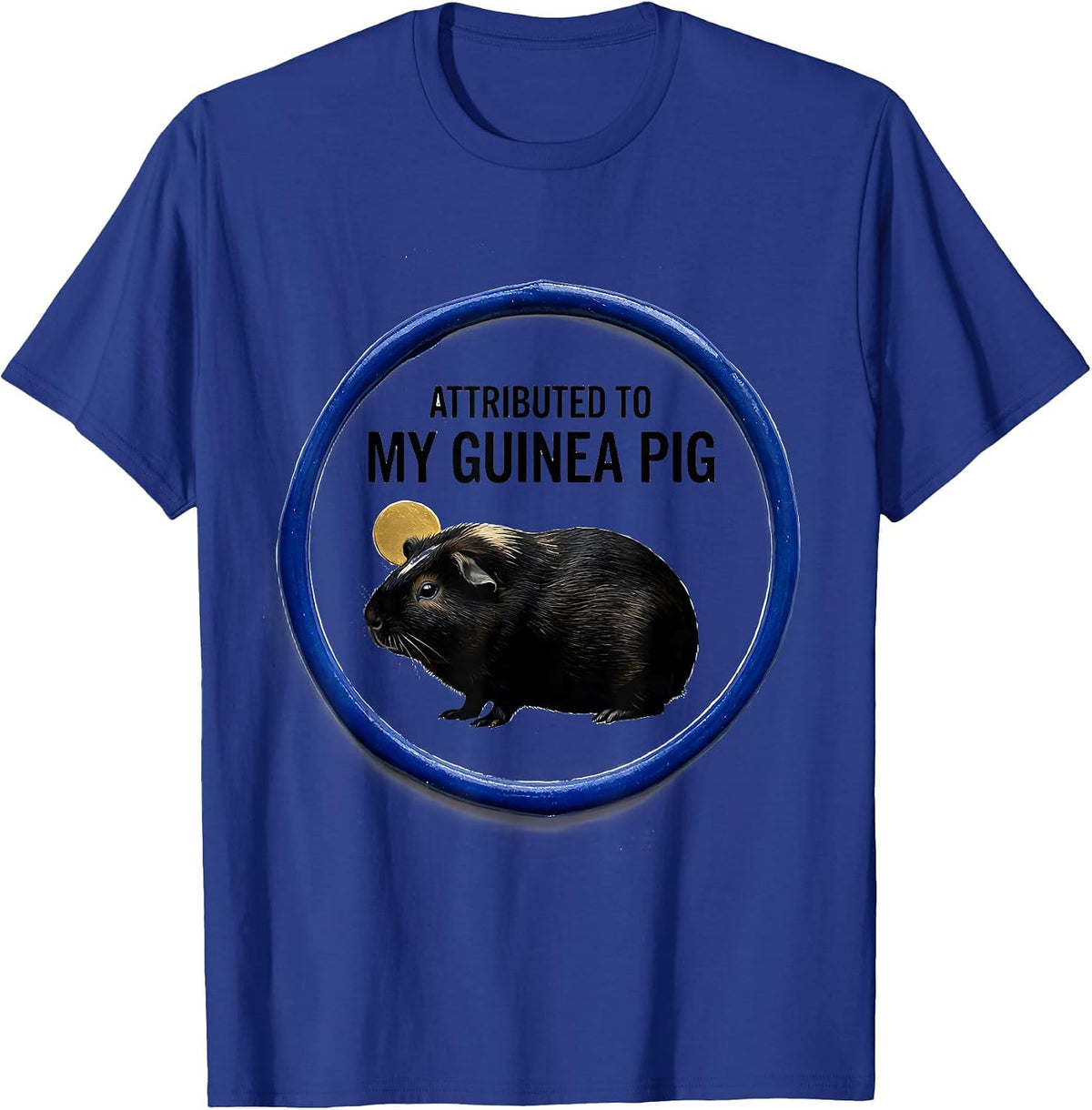 Men's Attributed To My Guinea Pig Pet Lover Art Portrait T-Shirt - Royal Blue