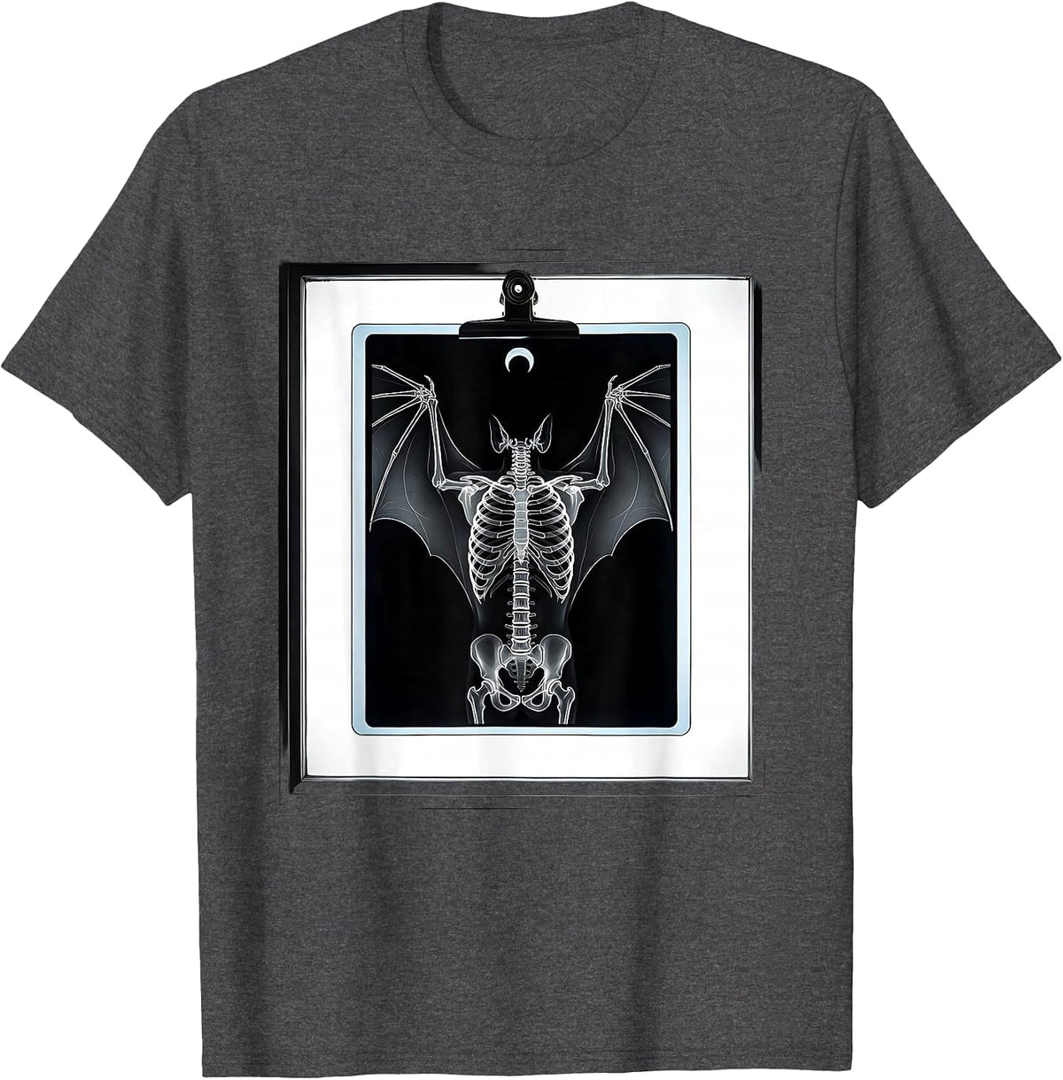 Radiograph Bat Halloween Radiology Tech Humor T-Shirt - Dark Heather Grey