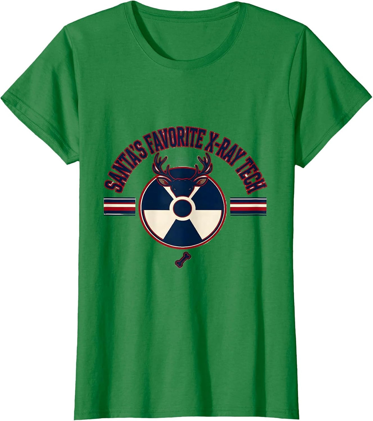 Santa's Favorite X-Ray Tech Funny Radiology Tech Humor T-Shirt - Kelly Green