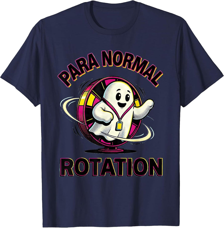 Para Normal Rotation Pop Art Ghost Paraprofessional T-Shirt - Navy Blue
