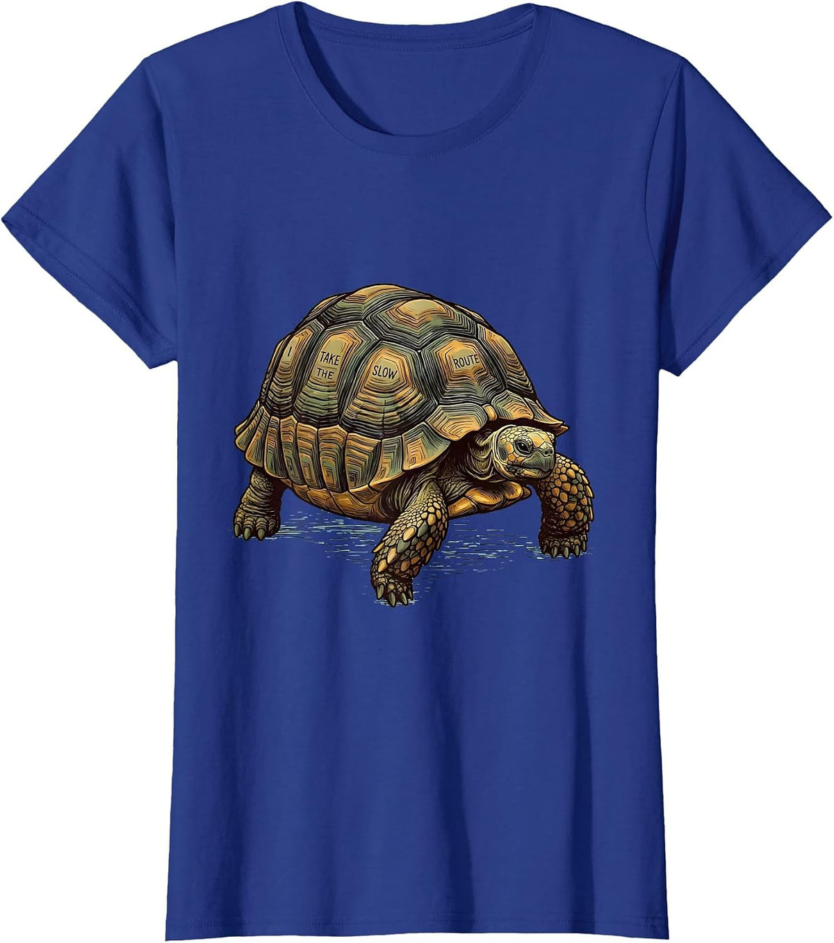 Women's I Take The Slow Route Funny Tortoise Lover Pet Humor T-Shirt - Royal Blue