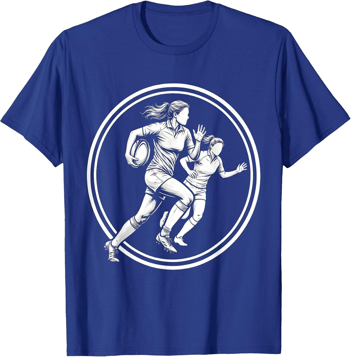 Rugby Speed Burst Graphic - Outrunning the Defense T-Shirt - Royal Blue