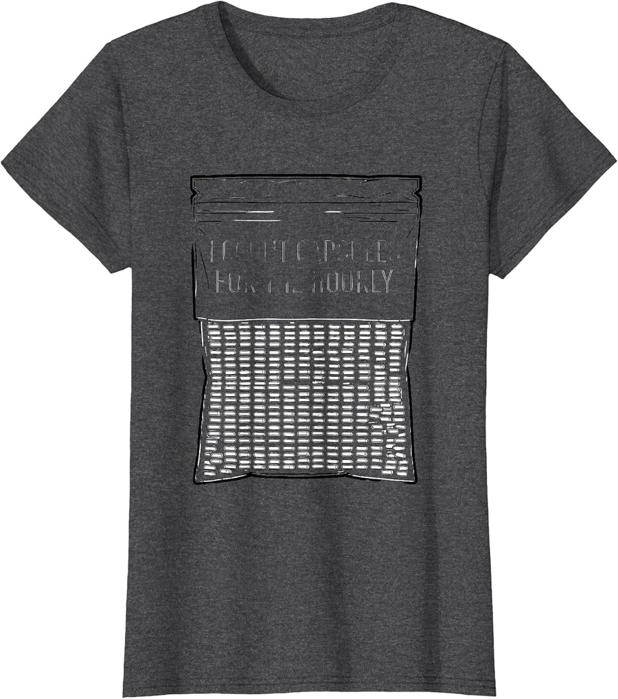 Women's I Count Capsules For The Hourly Funny Pharmacy Tech Humor T-Shirt - Dark Heather Grey