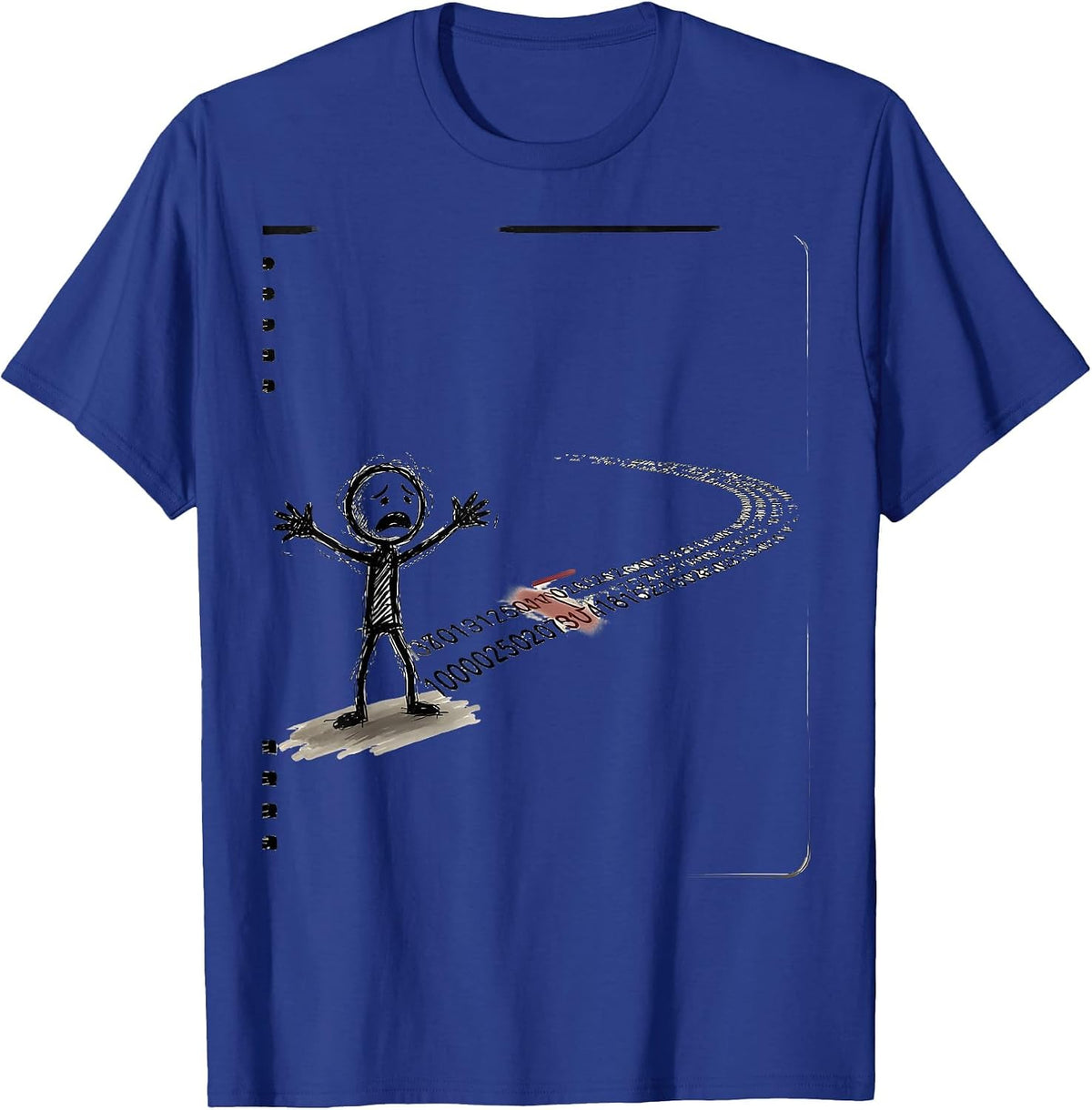Repeating Decimal Hand-Sketched Math Teacher Humor T-Shirt - Royal Blue