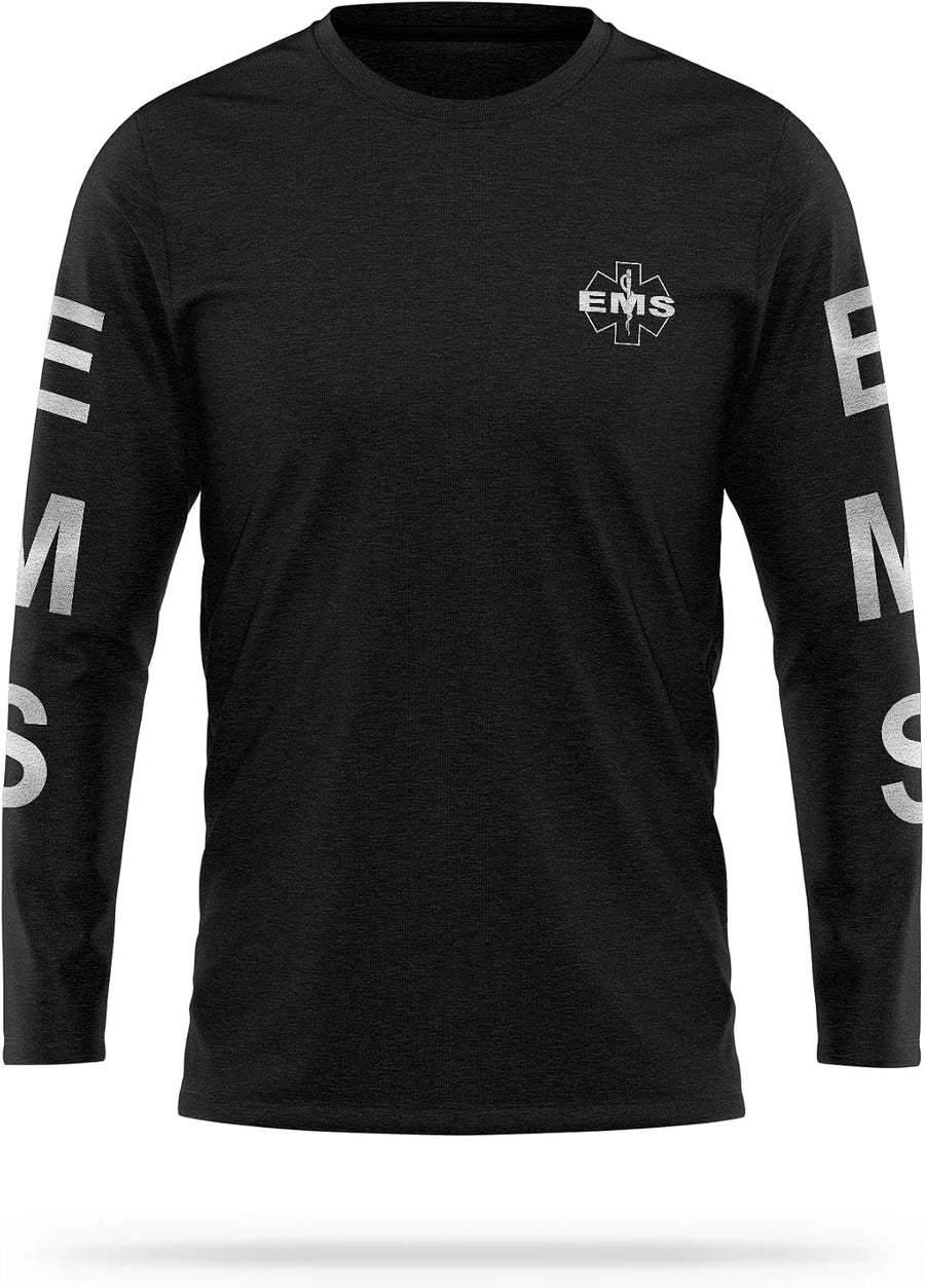 13Fifty EMS Training Reflective Cotton Long Sleeve - Black & Reflective