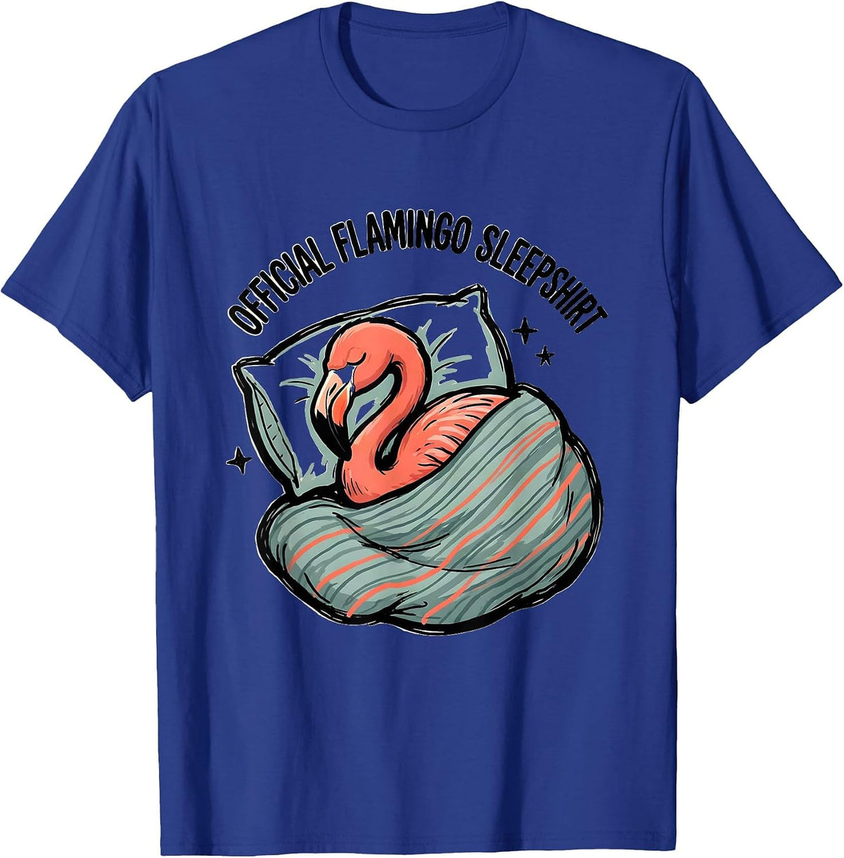 Men's Official Flamingo Sleepshirt Cute Animal Lover Lounge T-Shirt - Royal Blue