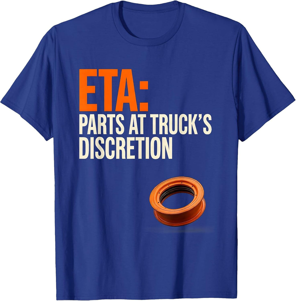 Men's ETA PARTS AT TRUCK'S DISCRETION Funny Mechanic Skeleton Auto T-Shirt - Royal Blue