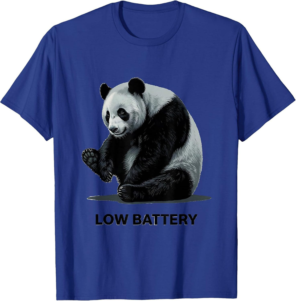 Men's Low Battery Funny Panda Bear Animal Lover Humor T-Shirt - Royal Blue