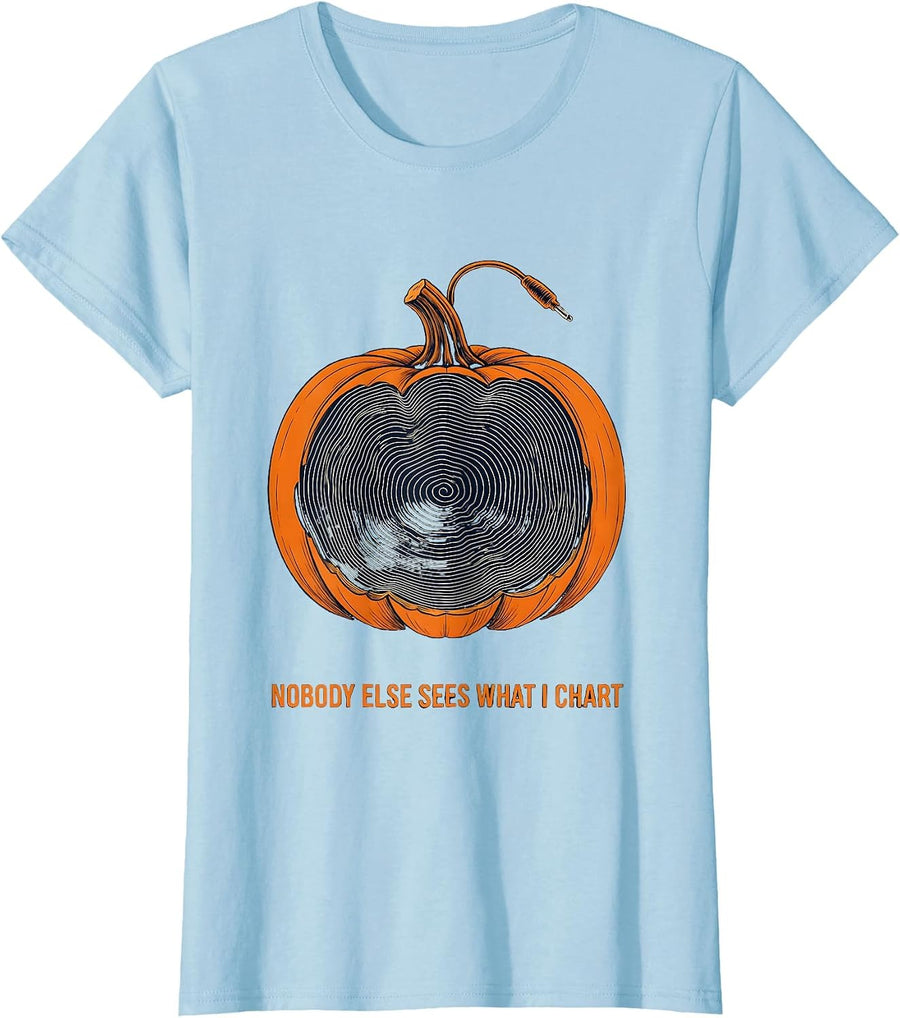 Women's Nobody Else Sees What I Chart Topographic Sonographer T-Shirt - Baby Blue