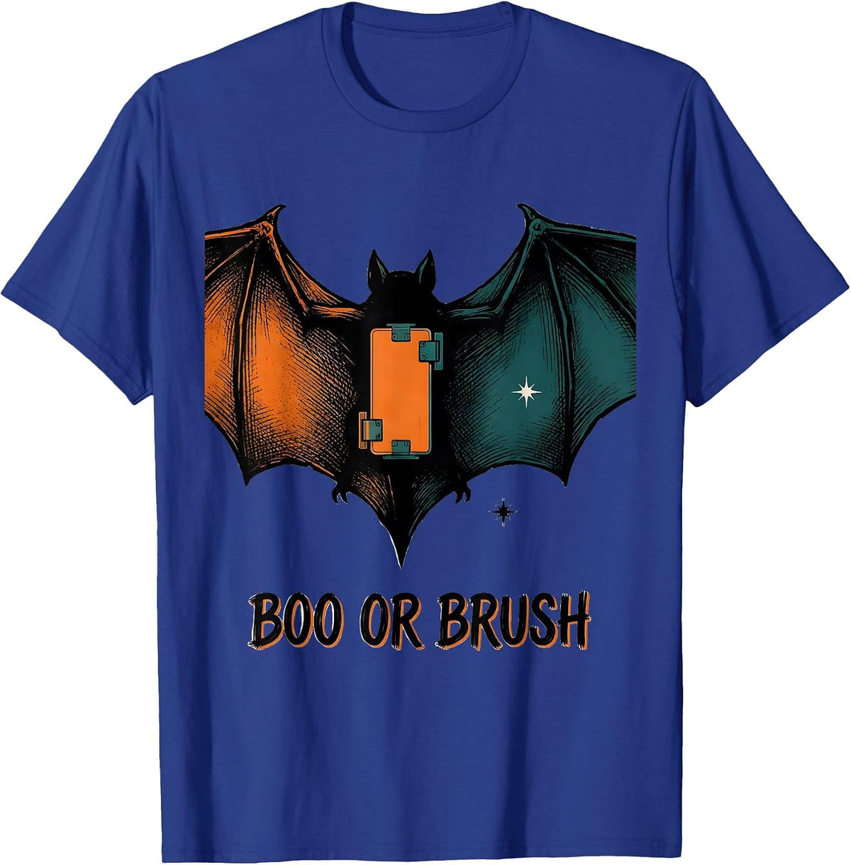 Men's Boo Or Brush Funny Dental Hygienist Halloween Work Humor T-Shirt - Royal Blue