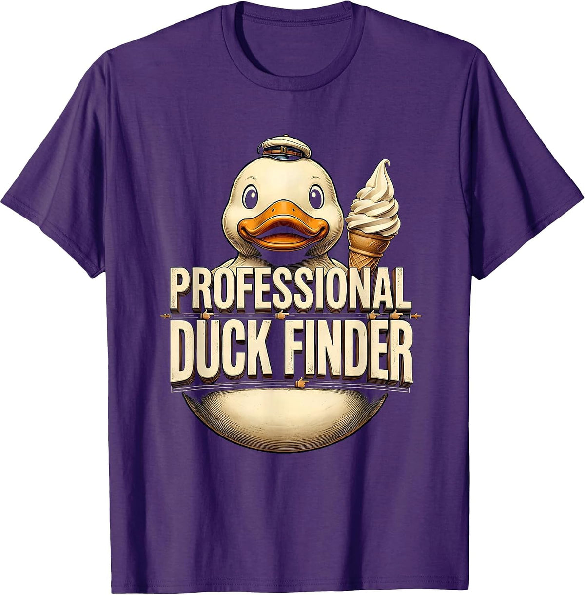 Professional Duck Finder Funny Cruise Ice Cream Duck Hunting T-Shirt - Purple
