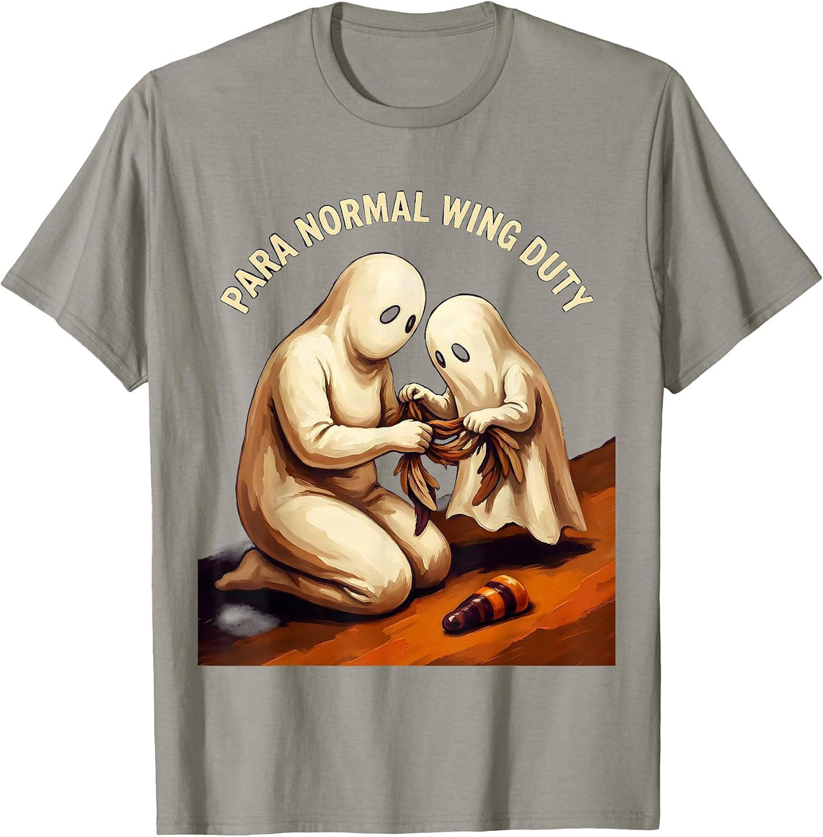 Men's Para Normal Wing Duty Funny Paraprofessional Halloween Ghost T-Shirt - Slate Grey