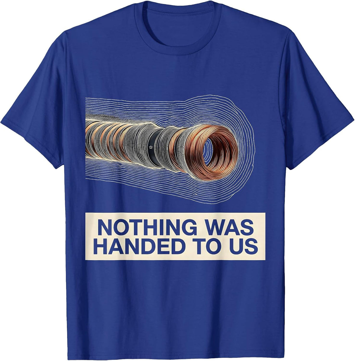 Men's Nothing Was Handed To Us Topographic Contour Union Strong T-Shirt - Royal Blue