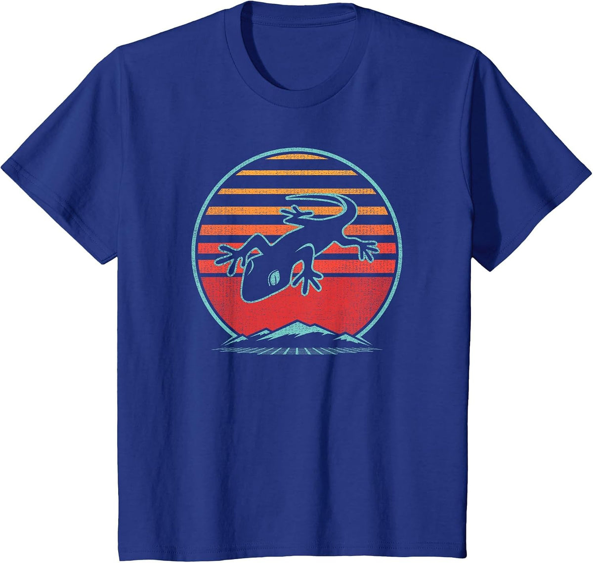 Gecko Retro Vintage 80s Style T-Shirt - Royal Blue