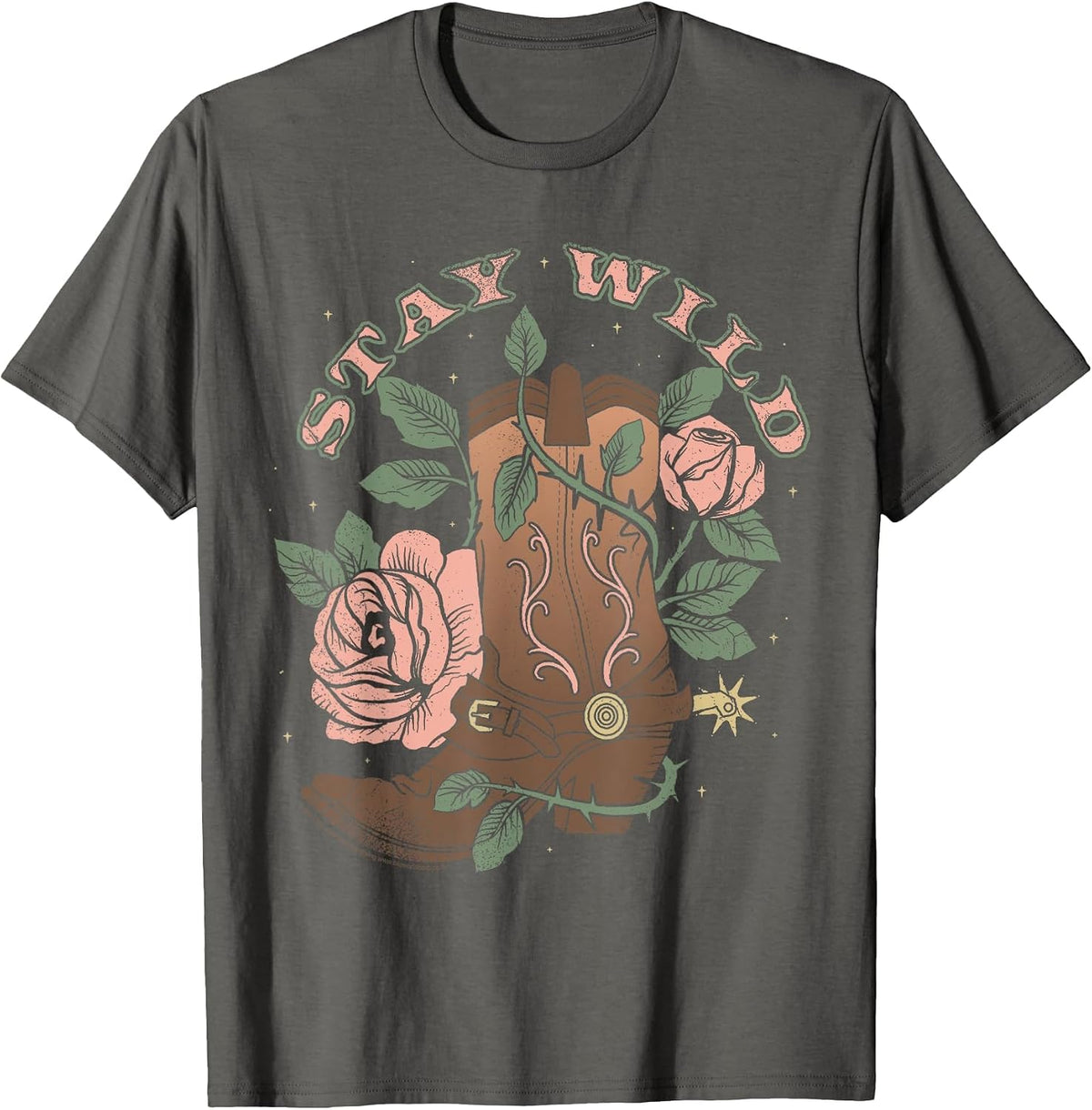 Vintage Country Stay Wild T-Shirt - Asphalt Grey
