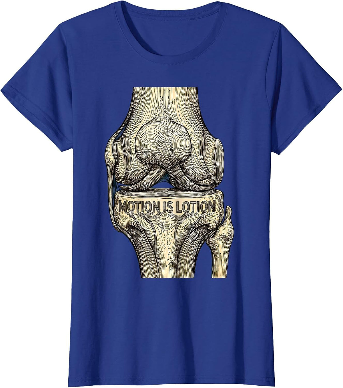 Women's Motion Is Lotion Physical Therapy Design T-Shirt - Royal Blue