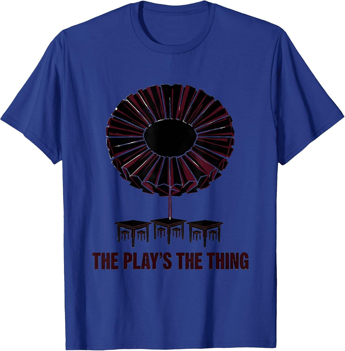 Men's The Play's The Thing Vintage Shakespeare Quote Literature T-Shirt - Royal Blue