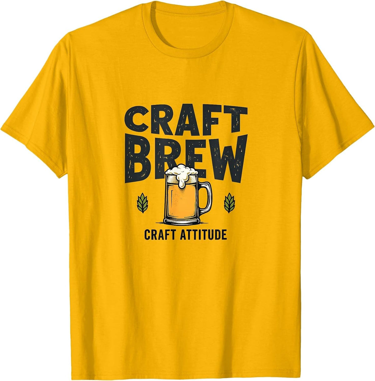 Craft Brew Craft Attitude Beer Design T-Shirt - Golden Yellow