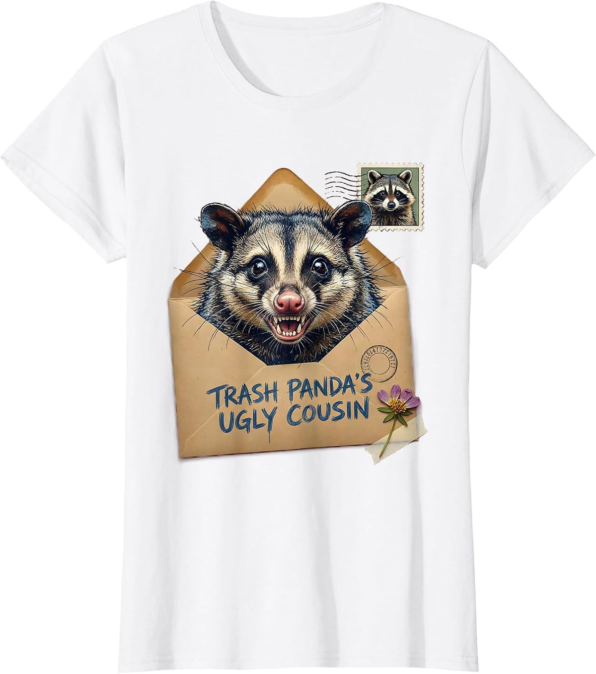 Trash Panda's Ugly Cousin Possum Design T-Shirt - White