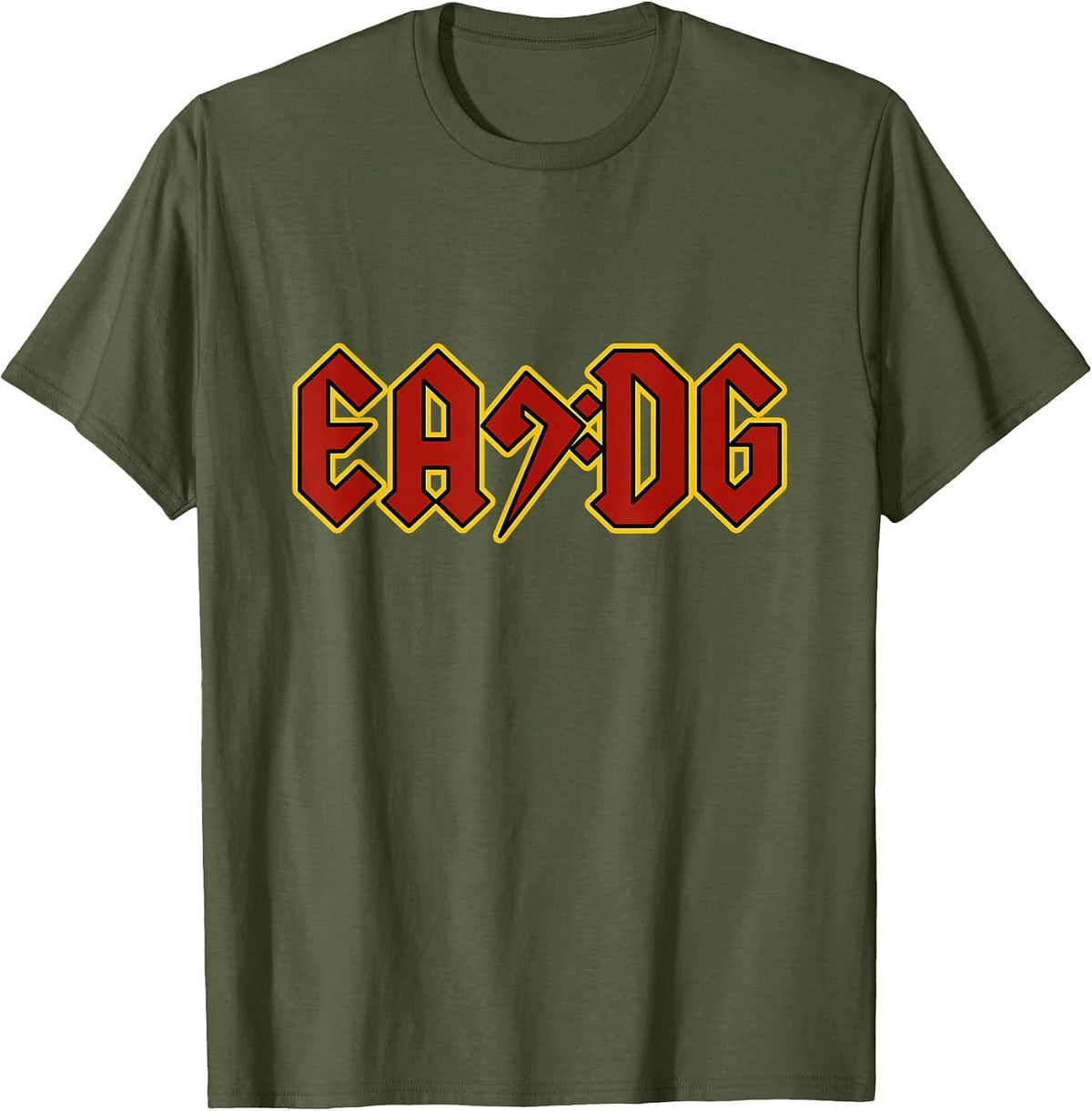 Bass Guitar EADG Bass Clef for Bassist T-Shirt - Olive Green