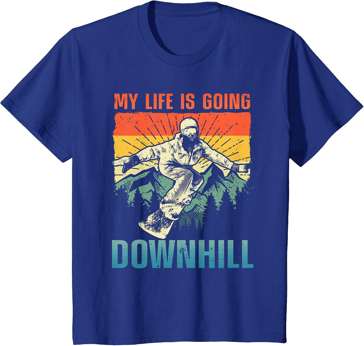 Cool Snowboarding Art for Men Women Snowboard Snowboarder T-Shirt - Royal Blue