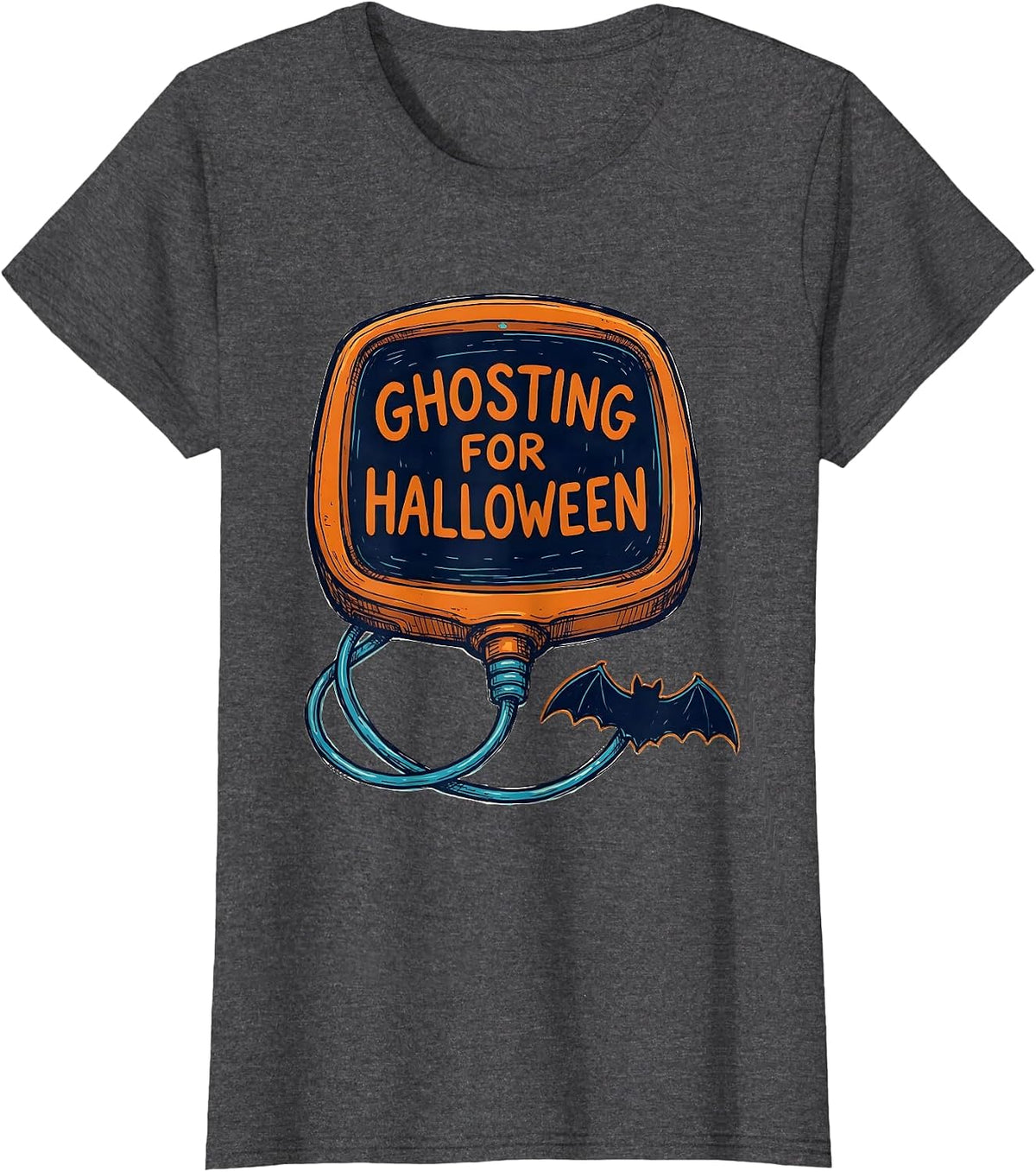 Women's Ghosting For Halloween Funny Sonographer Ultrasound Tech T-Shirt - Dark Heather Grey