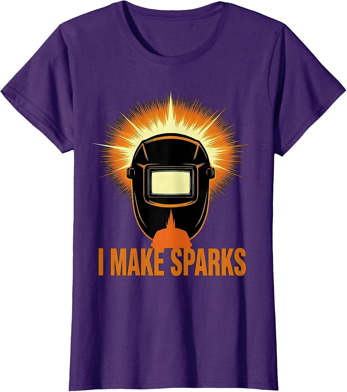 Women's I Make Sparks Funny Welding Welder Metal Worker Gift T-Shirt - Purple