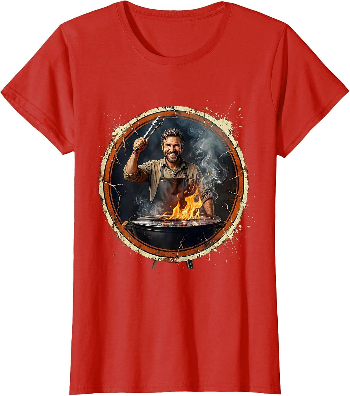 Good Fellow Backyard Barbecue Grilling Graphic T-Shirt - Red