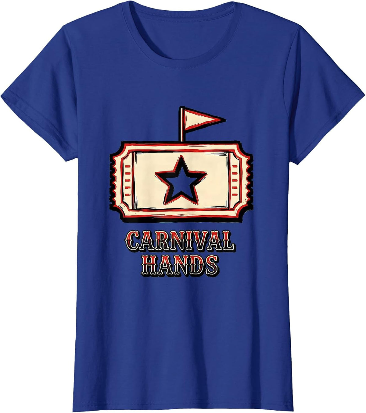 Women's Carnival Hands Sign Painter Showcard Circus Crew Birthday T-Shirt - Royal Blue