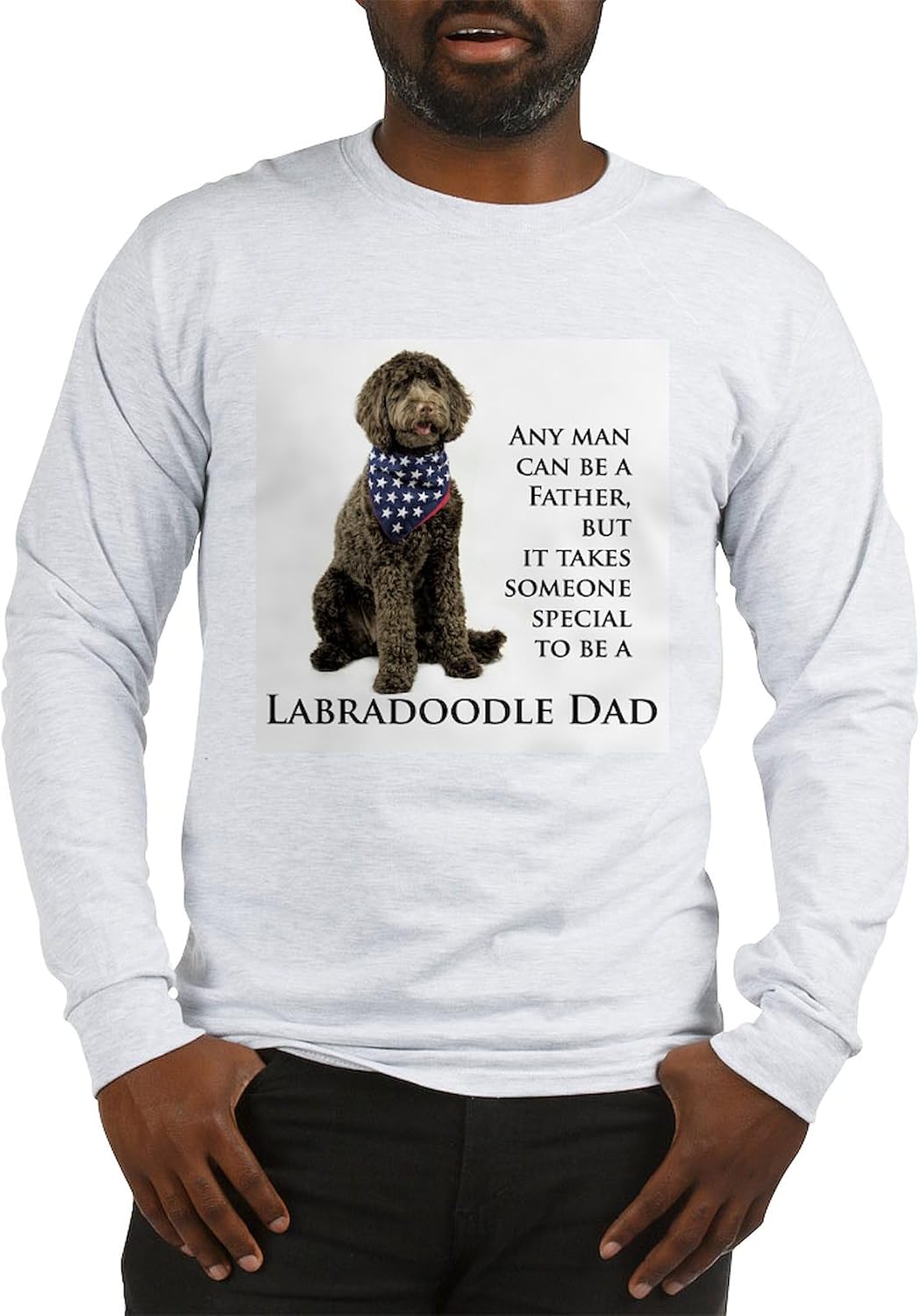 CafePress Labradoodle Dad Long Sleeve T Shirt Unisex Cotton Long Sleeve T-Shirt - Ash Gray
