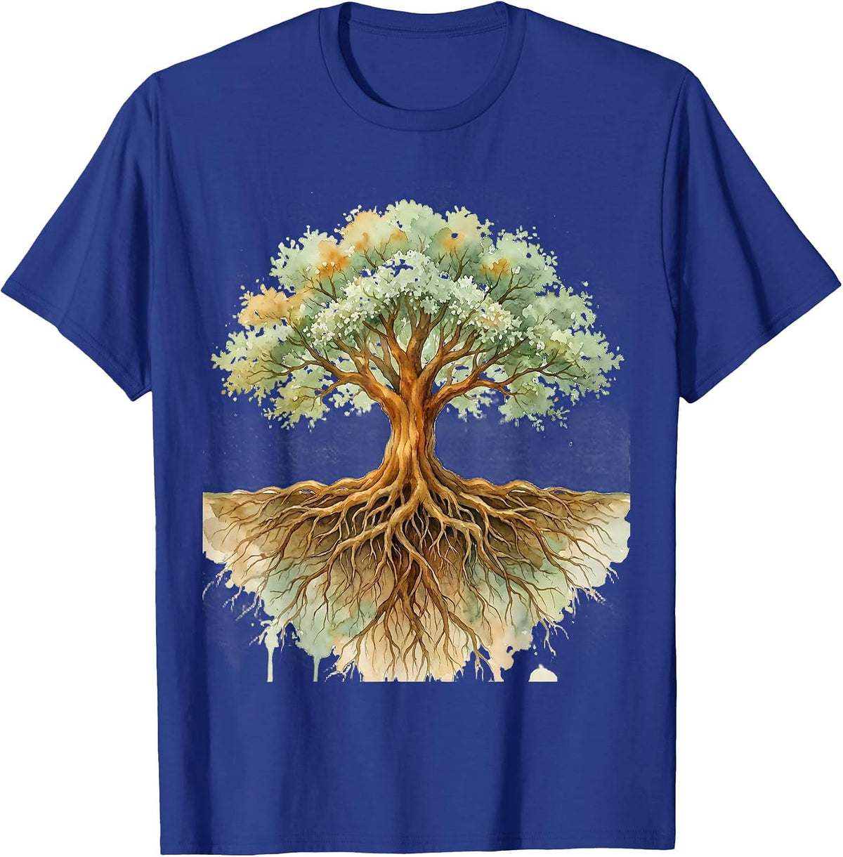 Men's Roots and Canopy Mirrored Tree Graphic T-Shirt - Royal Blue