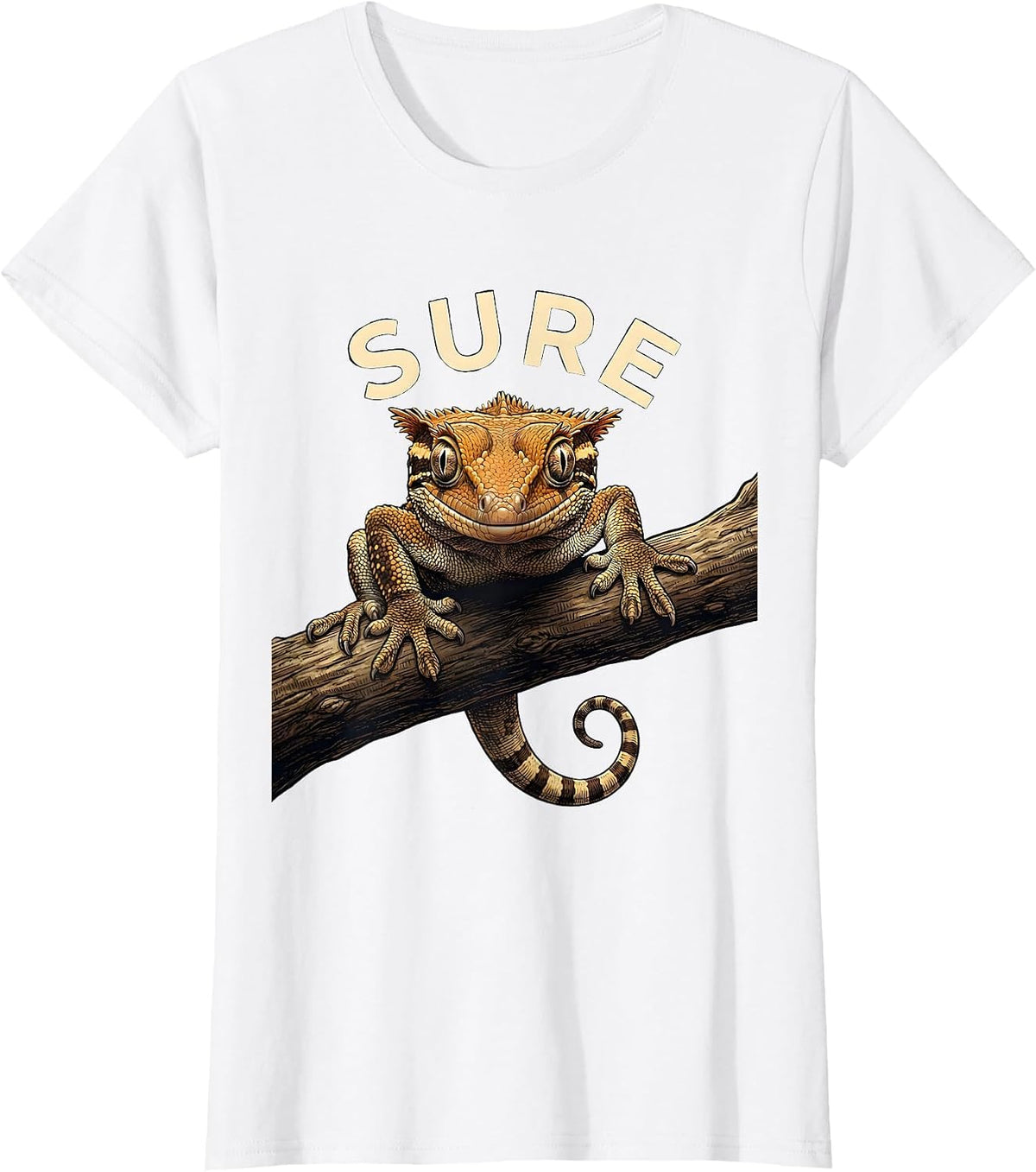 Sure Funny Crested Gecko Pet Lover Reptile Owner Gift T-Shirt - White