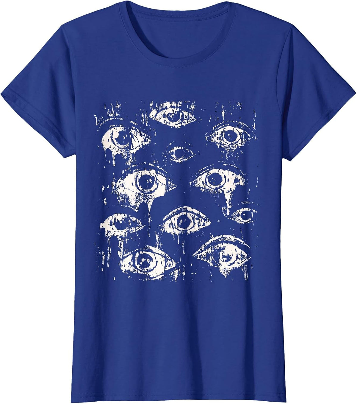 Eyes Eyeballs Weird Goth Grunge Alt Y2K Strange Aesthetic T-Shirt - Royal Blue