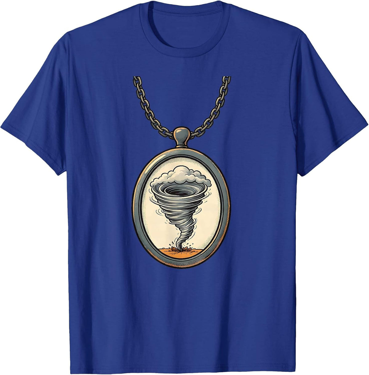 Men's Tornado Keepsake Portrait Storm Chaser Meteorology T-Shirt - Royal Blue