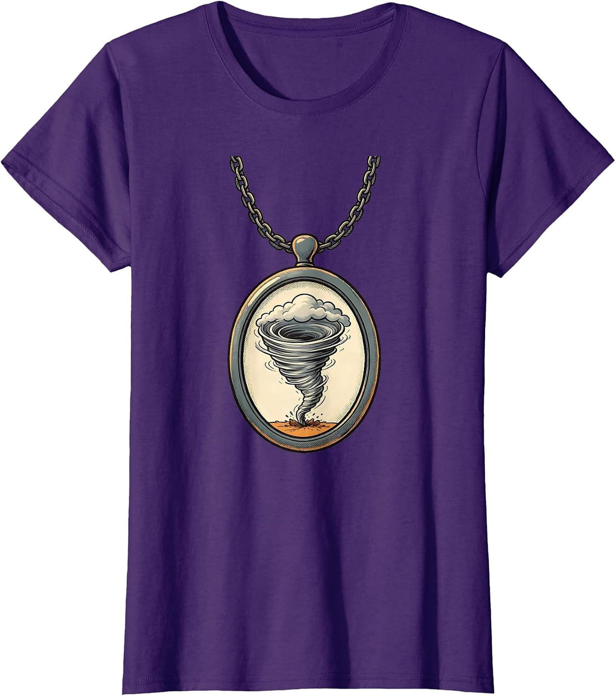 Women's Tornado Keepsake Portrait Storm Chaser Meteorology T-Shirt - Purple