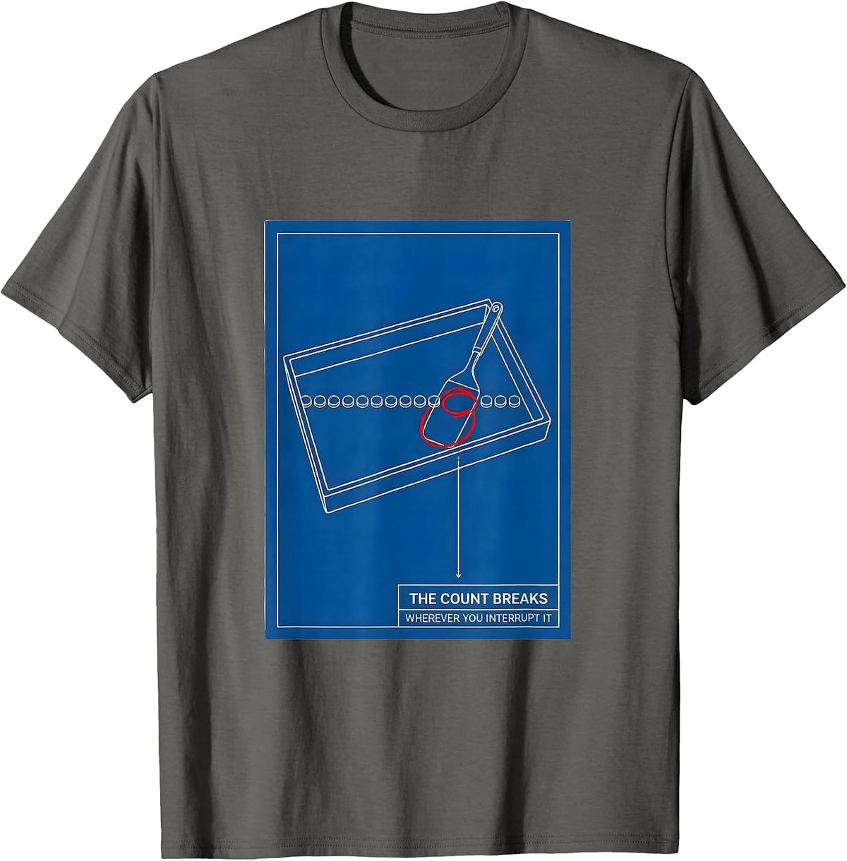 The Count Breaks Wherever You Interrupt It Funny Pharmacist T-Shirt - Asphalt Grey