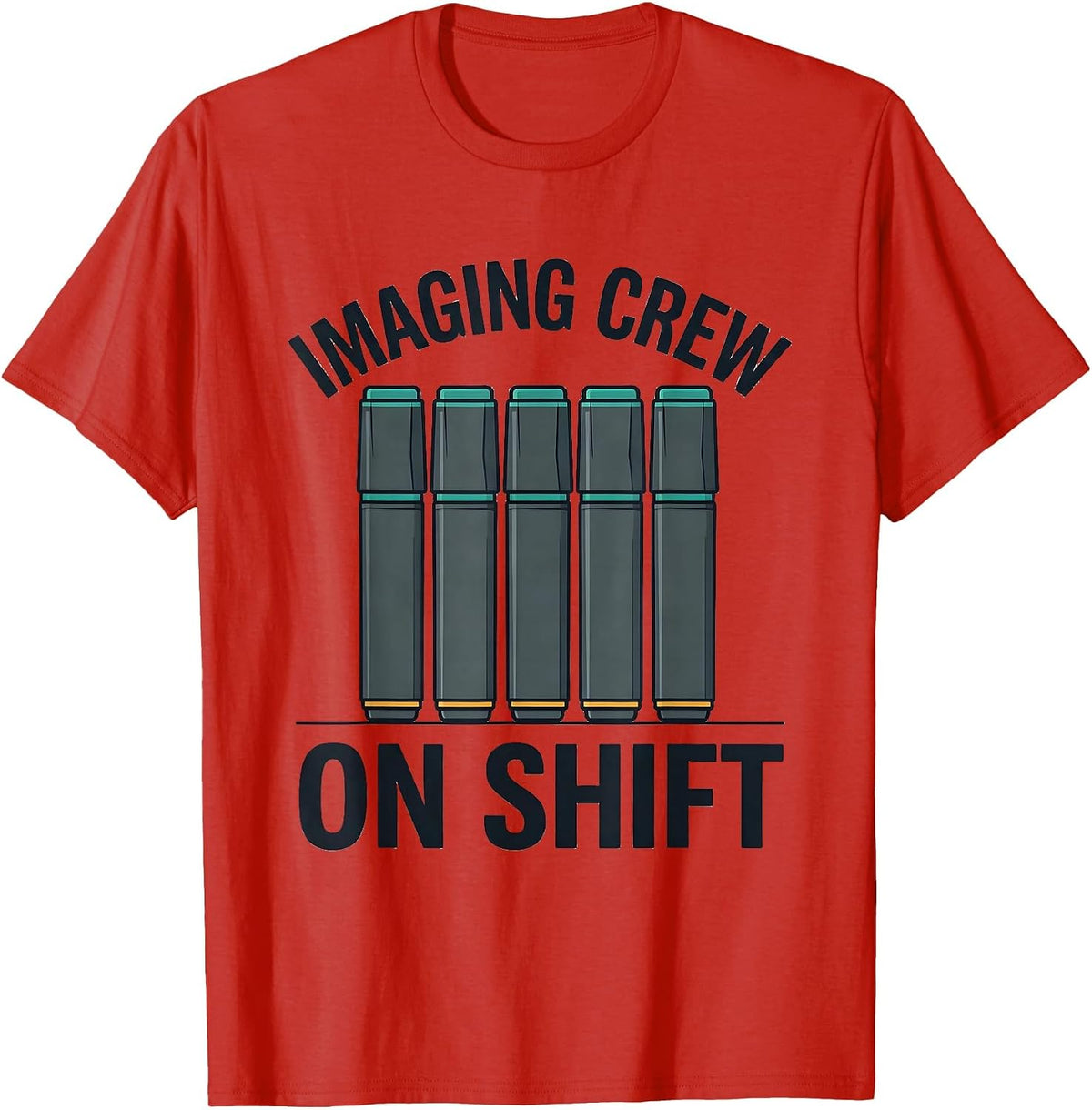 Men's Imaging Crew On Shift Funny Radiology Tech Appreciation Week T-Shirt - Red