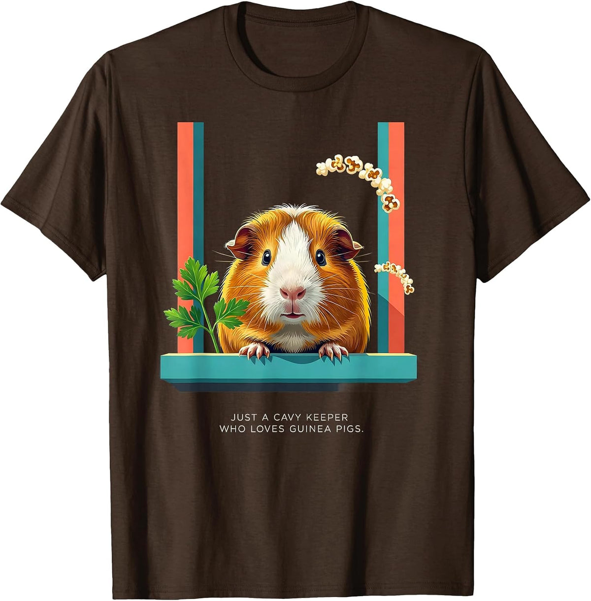 Just A Cavy Keeper Who Loves Guinea Pigs Funny T-Shirt - Brown